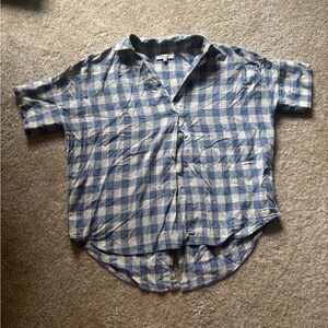 Madewell Blue and White Plaid Casual Shirt